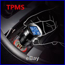 DC12V Car Cigarette Plug TPMS Tire Pressure Monitor System Wireless Sensors Kit