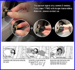 DC12V Wireless Car TPMS Tire Tyre Pressure Monitor System 4 External Sensors Kit