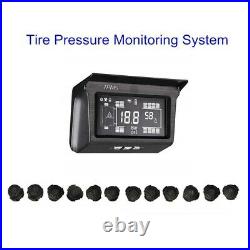 Digital Solar Power TPMS Tire Pressure Monitor System 18 Sensor for RV Van Truck