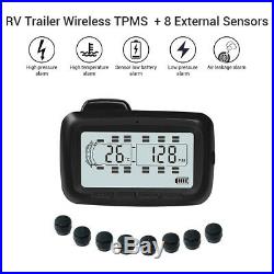 Digital TPMS Tyre Pressure Monitor System 8 Sensors + Repeater For Trailer RV