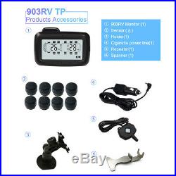 Digital TPMS Tyre Pressure Monitor System 8 Sensors + Repeater For Trailer RV