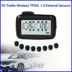 Digital TPMS Tyre Pressure Monitoring System 8 Sensors + Repeater For RV Truck