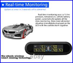 Digital Wireless TPMS Tyre Pressure Monitor System +6 External Sensor For RV