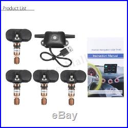 For Android GPS Car DVD TPMS Tire Pressure Monitoring System 4x Internal Sensor