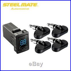 For Toyota Steelmate Car LED TPMS Tire Pressure Monitor 4 Sensors System I8T1