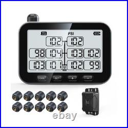 GUTA Trailer Tire Pressure Monitoring System, RV TPMS with 10 Sensors, 6 Aler