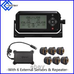 Genuine 6 tyre Truck TPMS Tire Pressure Monitoring System with 6 Cap tpms Sensor