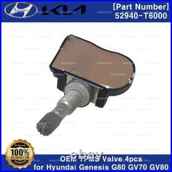 Genuine OEM 52940T6000 TPMS Valve 4P Set for Hyundai Genesis G80 GV70 GV80
