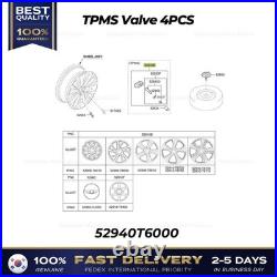Genuine? TPMS Valve 4PCS 52940T6000 for Hyundai Genesis G80 GV70 GV80