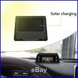 HOT Solar Power TPMS Wireless Car Tire Pressure Monitor LCD +4 Internal Sensor