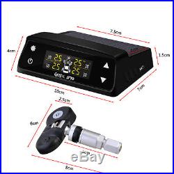 HOT Solar Power TPMS Wireless Car Tire Pressure Monitor LCD +4 Internal Sensor