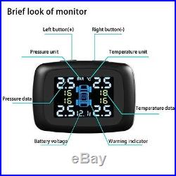 LCD Car TPMS Tyre Tire Pressure Monitoring System Wireless with 4 External Sensor