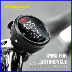 LCD Realtime Wireless TPMS Motorcycle Tire Pressure Monitor System 2 Sensor U2Y0