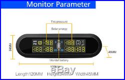 LCD Solar Energy Tire Pressure Monitor TPMS 6 External Sensor for RV Trailer