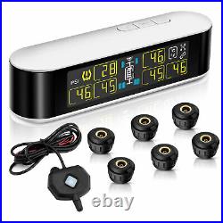 LCD TPMS Tire Pressure Monitoring System 6 External Sensor + Repeater For RV