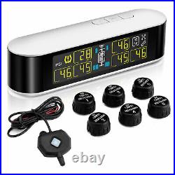 LCD TPMS Tyre Pressure Monitoring System 6 External Sensor + Repeater For Pickup