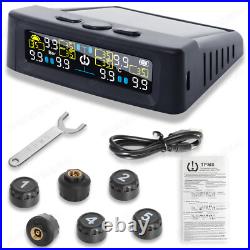 LCD TPMS Wireless Car Solar Tire Pressure System Alarm +6 External Sensor USA
