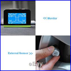 LCD U800WF Auto Wireless TPMS Tire Pressure Monitoring 4 External Sensors