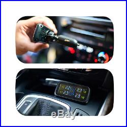 LCD Wireless 4 External Sensors Tire Tyre Pressure Monitoring System Fr Car TPMS