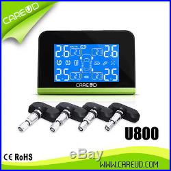 LCD Wireless TPMS Tire Pressure Monitoring System 4 Internal Replaceable Sensors