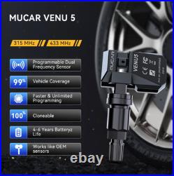MUCAR VENU5 Tire Pressure Programmable Sensor 2-in-1 433/315MHz fits 98% Vehicle
