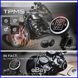 Motorcycle Bike TPMS Tire Tyre Temp Pressure Monitoring System + 2 Sensor 6-in-1