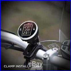 Motorcycle Bike TPMS Tire Tyre Temp Pressure Monitoring System + 2 Sensor 6-in-1