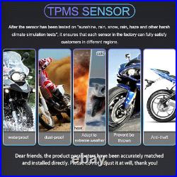 Motorcycle TPMS Wireless Tire Pressure Monitoring System LCD +2 External Sensors