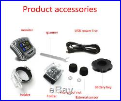 Motorcycle Tire Pressure LCD Display Real Time Monitoring System 2 Sensors TPMS
