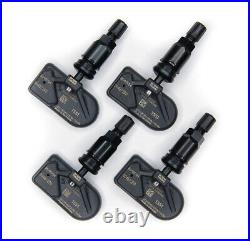 4x 315MHz TPMS Tire Pressure Sensors For Chevy - With Gloss Black Aluminum Stems