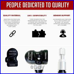 PDQ TPMS 433 MHZ Tire Pressure Sensor 4 Pack Metal Stem for Chevy GMC Cadilla