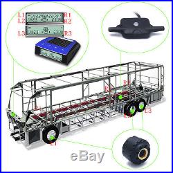 RV Car Trailer Solar TPMS Tire Pressure Monitoring System 6 Sensors LCD Display