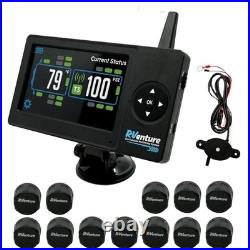RV TPMS 12 Sensor Wireless Color Monitor Tire Pressure System Window or Dash