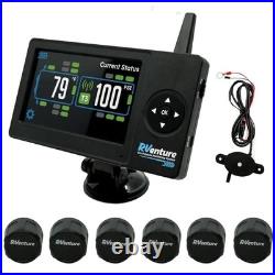 RV TPMS 6 Sensor Wireless Color Monitor Tire Pressure System Window or Dash