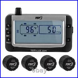 RV TPMS System 4 Sensor Tire Pressure Monitor System with Repeater Gray Display