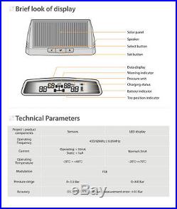 STEELMATE Car Auto Solar LCD TPMS Tire Tyre Pressure Monitoring System 4 Sensor