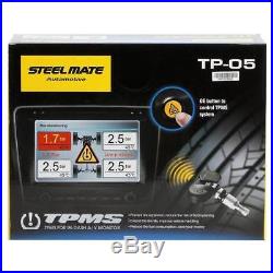 STEELMATE Wireless TPMS Tire Tyre Pressure Monitoring System Built-in 4 Sensors
