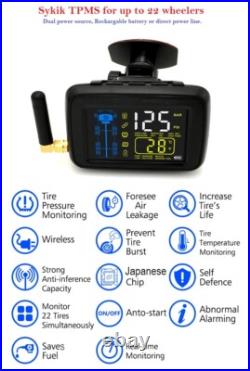 SYKIK-TPMS 12wheel Real Time Tire Pressure Monitoring System for, RVs &Trucks(12)