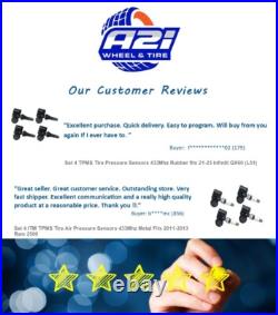 Set 4 TPMS Tire Pressure Sensors 315Mhz Rubber fits 10-12 Hyundai Genesis Coupe