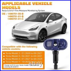 Set of 4 NEW For Tesla Model 3 S X Y Bluetooth TPMS Sensor with Nut 1490701-01-E