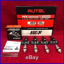 Set of 4 New Autel Tire Pressure MX-Sensors TPMS 315MHz & 433MHz WithMetal Valves