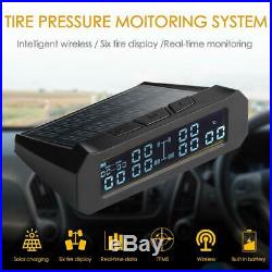 Solar Car Truck TPMS Wireless Tire Tyre Pressure Monitor System+6External Sensor