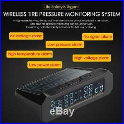 Solar Car Truck TPMS Wireless Tire Tyre Pressure Monitor System+6External Sensor
