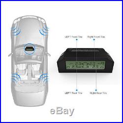 Solar Car Wireless TPMS LCD Tire Tyre Pressure Monitor System 4 External Sensors