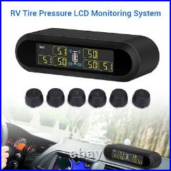 Solar Digital LCD TPMS Tyre Pressure Monitor System 6 Sensors to RV Van un