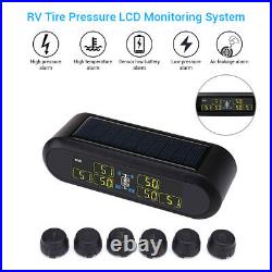 Solar Digital LCD TPMS Tyre Pressure Monitor System 6 Sensors to RV Van un