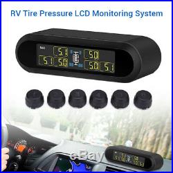 Solar Digital TPMS Tyre Pressure Monitor System 6 Sensors For RV Trailer Pickup