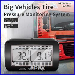 Solar LCD Tire Pressure Monitor System 12 External Sensors TPMS For Car RV Truck