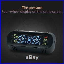 Solar Power Car LCD TPMS Wireless Tire Pressure Monitor System w Internal Sensor