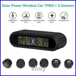 Solar Power Digital LCD TPMS Tyre Pressure Monitor System 6 Sensors For Van